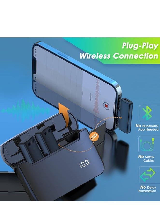 General Wireless lavalier microphone for iPhone iPad, professional video recording lavalier microphone, lavalier 2 clips, video recording, vlog, Tiktok, live streaming, no app or Bluetooth required  - Image 3