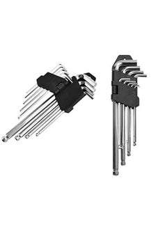 Inditrust Inditrust 9 pcs LONG ALLEN KEY SET Ball Point Chrome Vanadium Steel Hex  - Image 3