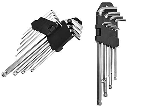 Inditrust Inditrust 9 pcs LONG ALLEN KEY SET Ball Point Chrome Vanadium Steel Hex  - Image 3