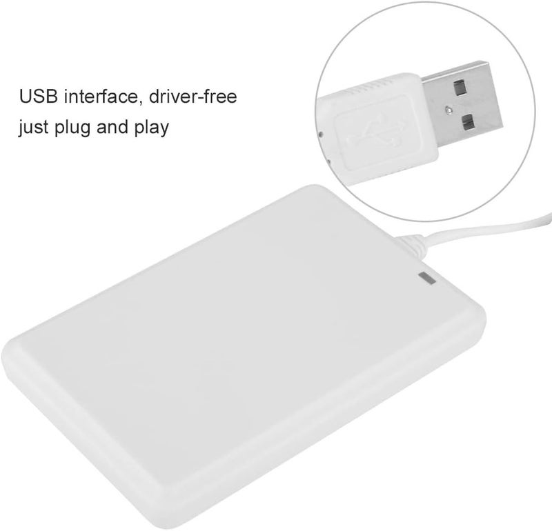 comfrt RFID Card Reader IC/ID Card Non-contact USB Drive-free NFC Door Access Card Reader Can Connect Computer and Mobile Phone(125Khz ID Card) - Image 2