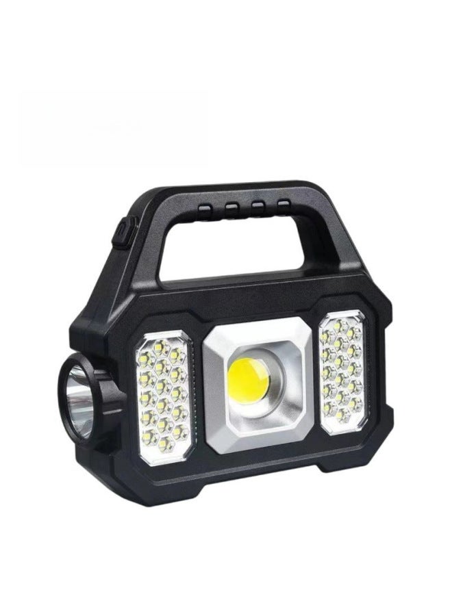 Portable Lamp High-power COB Outdoor Portable Flashlight Strong Light Rechargeable Super Bright Long-range Floodlight-Color: 2205A Portable Lamp LED + Data Line + Color Box  - Image 2