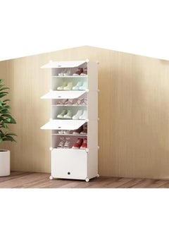 Shoe Rack Organizer, Shoe Storage Cabinet 16 Pair Plastic Shoe Organizer Shoe Shelves for Closet Hallway Bedroom Entryway (1X8 White) - pzsku/Z61A584EA79E4467A233FZ/45/_/1740457838/f4f64e5d-6006-40f8-8665-2047e9d8a64c