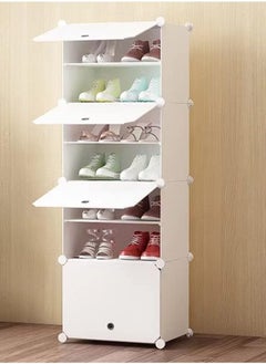 Shoe Rack Organizer, Shoe Storage Cabinet 16 Pair Plastic Shoe Organizer Shoe Shelves for Closet Hallway Bedroom Entryway (1X8 White) - pzsku/Z61A584EA79E4467A233FZ/45/_/1740457839/7082eab3-11ff-4b73-bded-07c4923bae15