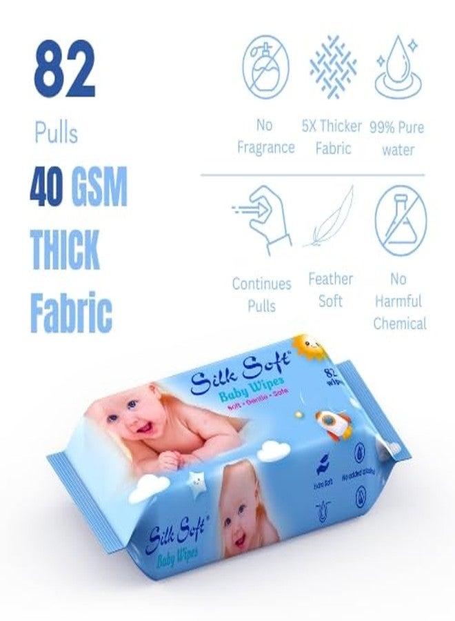 Silk Soft Baby Wet Wipes - 492 Wipes (82 x 6 Packs) | Fragrance-Free, Alcohol-Free & Hypoallergenic | Extra Thick, Moisturizing & Gentle on Sensitive Baby Skin - Image 4
