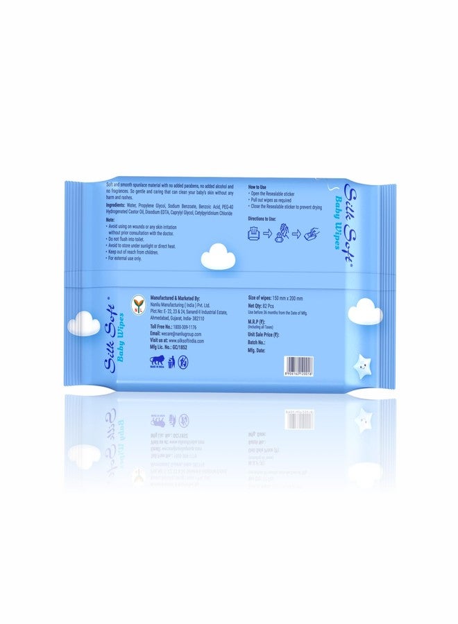 Silk Soft Baby Wet Wipes - 492 Wipes (82 x 6 Packs) | Fragrance-Free, Alcohol-Free & Hypoallergenic | Extra Thick, Moisturizing & Gentle on Sensitive Baby Skin - Image 3