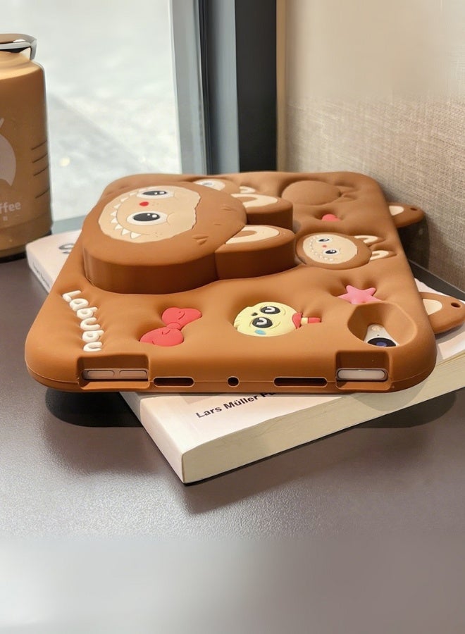 Samsung Tab A9 8.7 Inch Kids Tablet Case-Labubu,  Galaxy Tab A9 Children'S Cover Bpa-Free Eva Foam With  Free School Bag Strap + Anti-Glare Screen Protector + Kids Stylus-Forest-3-In-1 Multi Grip (Handle/Stand/Pen Tray) & Anti-Drop And Sandstorm Proof - Brown - Image 3