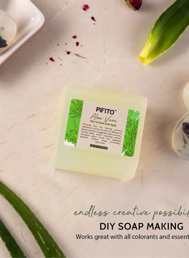 Pifito Aloe Vera Melt and Pour Soap Base (2 lb) │ Premium 100% Natural Glycerin Soap Base │ Luxurious Soap Making Supplies - Image 2