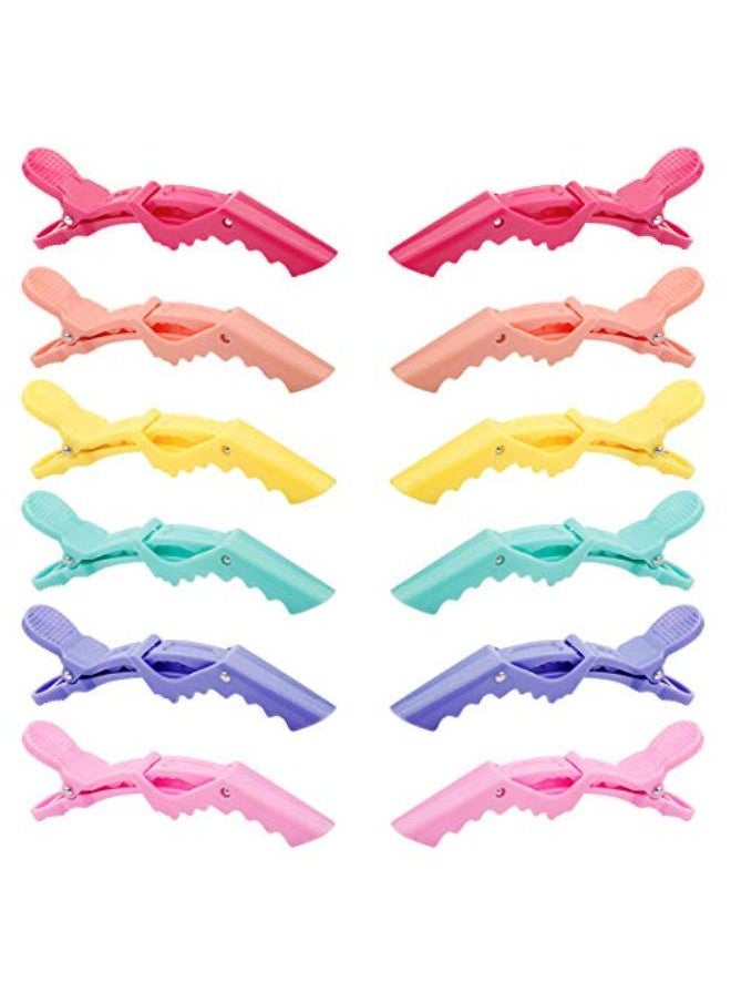 GLAMFIELDS - 12 Pcs Alligator Hair Clips For Styling Sectioning, Non-Slip Grip Clips For Hair Cutting, Durable Women Professional Plastic Salon Hairclip With Wide Teeth & Double-Hinged Design - Image 1
