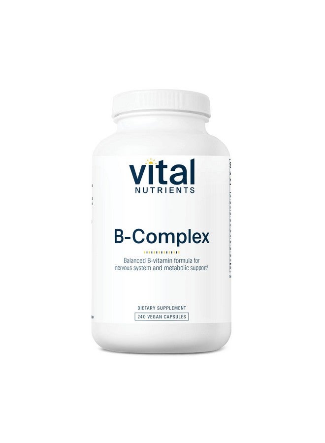 فيتل نيوترينس فيتامينات ب المركبة من Vital Nutrients | فيتامينات ب المركبة عالية الفعالية من مجموعة ميثيلي نباتية | فيتامينات ب تدعم إنتاج الطاقة، والتمثيل الغذائي، وصحة القلب* | خالية من الجلوتين ومنتجات الألبان والصويا | 240 كبسولة - Image 1