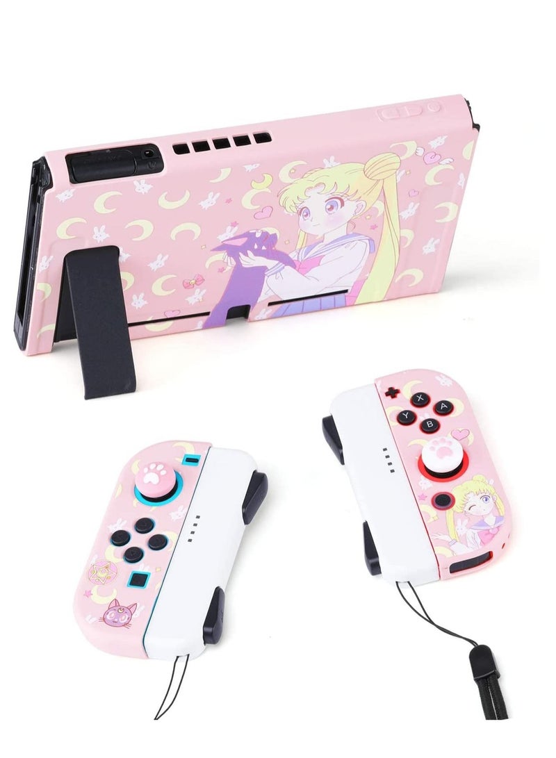 SYOSI Protective Case for Nintendo Switch Switch Skin Compatible with Nintendo Switch Cover Case Compatible with Switch Crystal Glitter Bling Case with Screen Protector Thumb Grips Anti-Scratch - Image 2