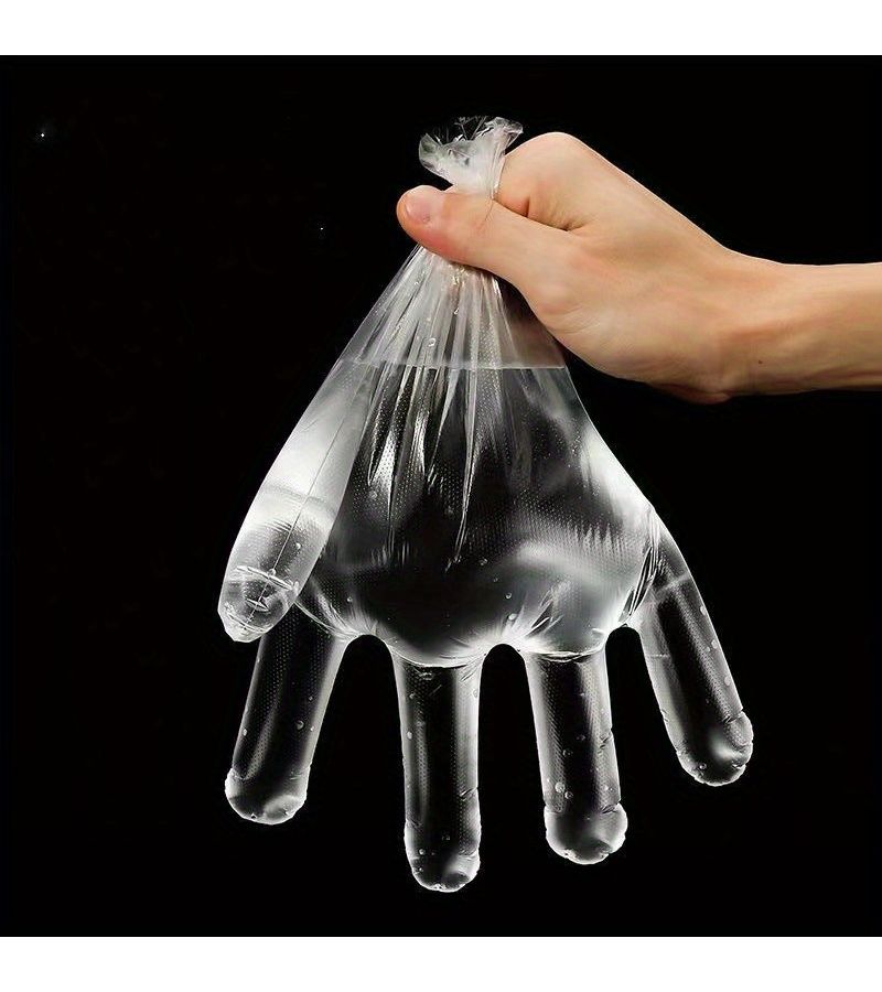 500 Transparent PE Disposable Gloves 500pc Lightweight Sanitary For Cleaning Handling - Image 5
