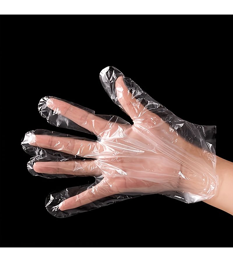 500 Transparent PE Disposable Gloves 500pc Lightweight Sanitary For Cleaning Handling - Image 4