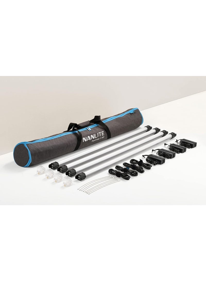 Nanlite PavoTube II 30C RGBWW LED Tube 4-Light Kit – Professional Full-Color LED Tube Lighting Kit With App Control, Built-In Battery And Cinematic Lighting Effects - Image 1
