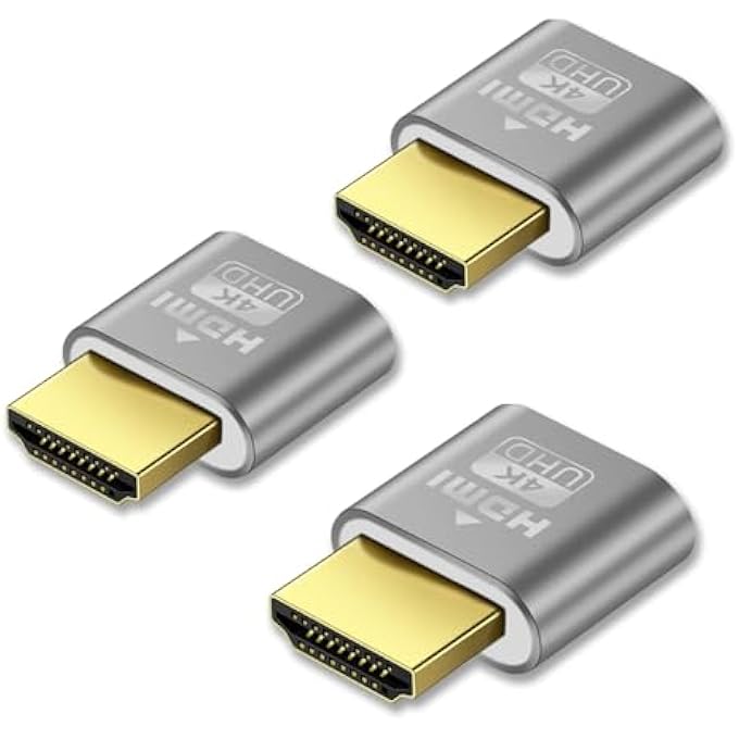 rayihni 3PCS 4K HDMI DUMMY PLUG - VIRTUAL MONITOR DISPLAY EMULATOR, HEADLESS DISPLAY ADAPTER SUPPORTS UP TO 3840X2160@60HZ, 1080@120HZ DVI EDID EMULATOR - Image 1