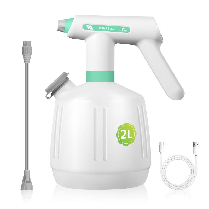 Uten Cordless Electric Sprayer 2L Rechargeable Electric Spray Bottle Power Display Extended Nozzle for HardtoReach Areas MultiUse for Cleaning Watering Disinfecting - Image 2