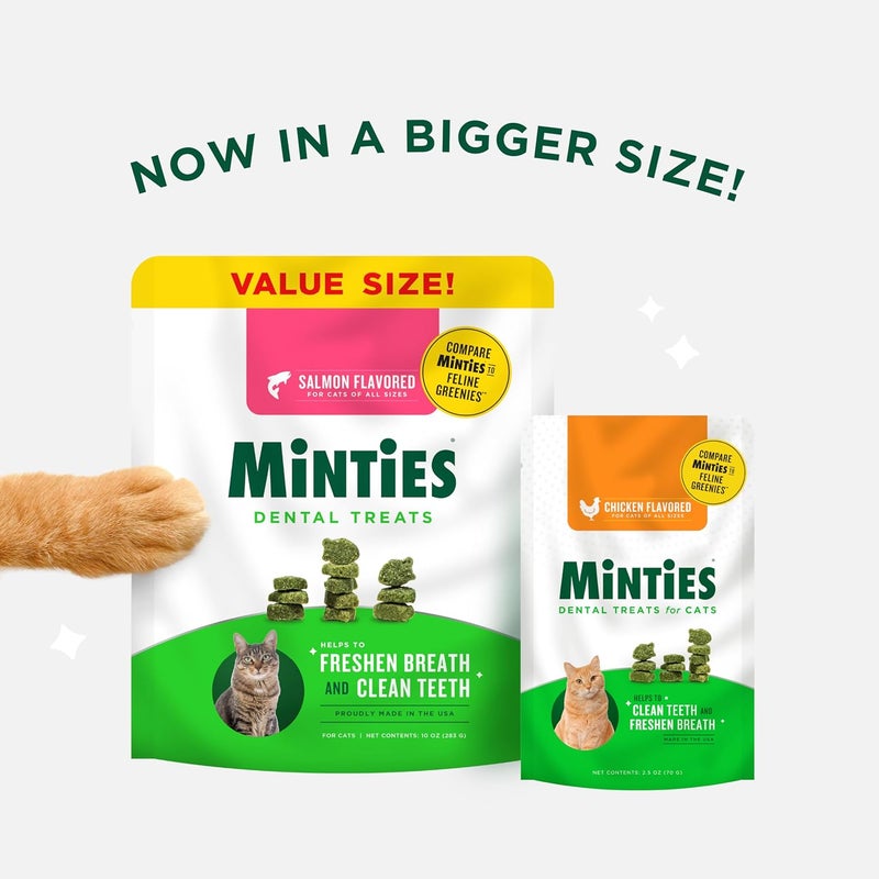 Minties Dental Treats for Cats, Chicken Flavored Treats for Cats, Freshens Breath and Controls Tartar, 2.5oz - Image 2