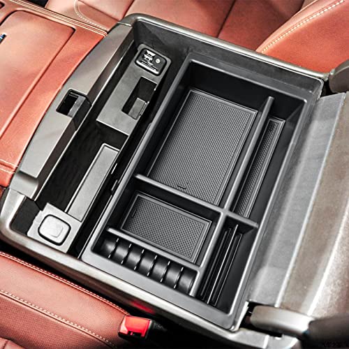 TACOBRO Center Console Organizer Compatible with 2014-2018 GMC Sierra 1500 /Chevy Silverado 1500 Accessories 2015-2020 Yukon XL/Tahoe Suburban Insert Tray Armrest Storage ABS Plastic, Black - Image 1