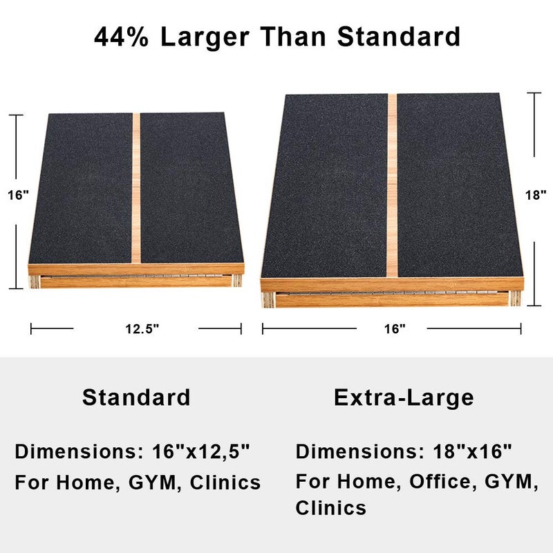 StrongTek Extra Large Wooden Slant Board, Adjustable Incline Board and Calf Stretcher, Stretch Board, Extra Side Handle 16 X 18 Inches, 5 Positions (500 LB Capacity) - Image 2