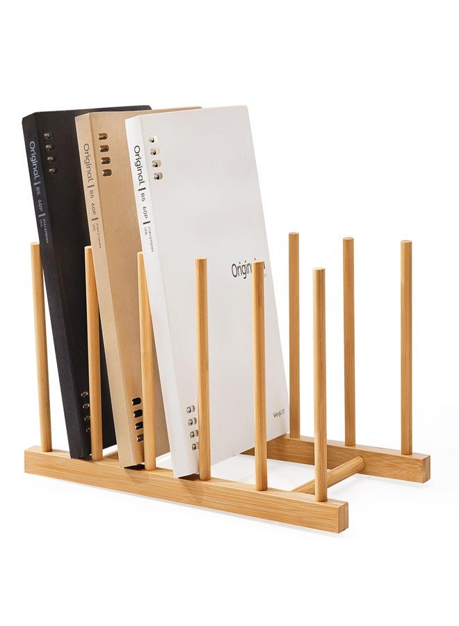 هبلايف منظم ملفات مكتبي من إتش بي لايف، 5 أقسام، منظم ملفات عمودي، عبوة واحدة، حامل ملفات من الخيزران للمنزل والمكتب والمدرسة - Image 1