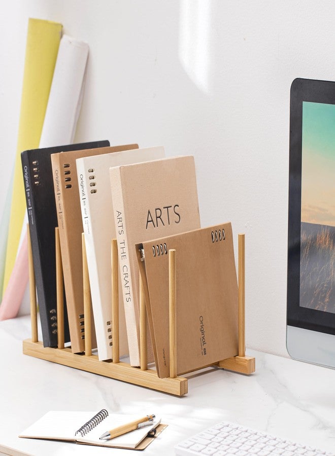 هبلايف منظم ملفات مكتبي من إتش بي لايف، 5 أقسام، منظم ملفات عمودي، عبوة واحدة، حامل ملفات من الخيزران للمنزل والمكتب والمدرسة - Image 5