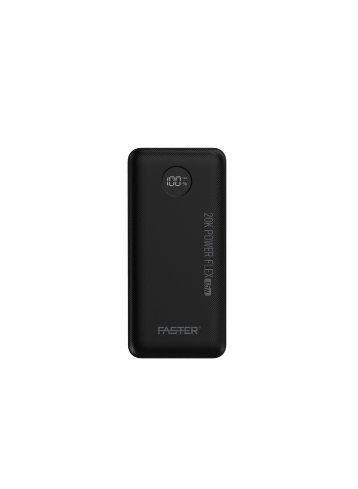 فاستر أسرع PD-45W QUALCOMM QUICK CHARGE 3.0 باور بانك 20000 مللي أمبير 74 وات في الساعة مع شاشة رقمية - Image 2