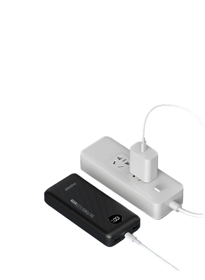 فاستر أسرع PD-45W QUALCOMM QUICK CHARGE 3.0 باور بانك 20000 مللي أمبير 74 وات في الساعة مع شاشة رقمية - Image 3