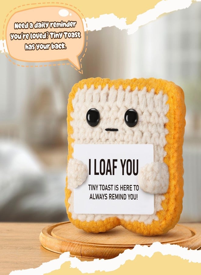 BharatBazaar Crochet Toys, Valentine's Day Gift, Gifts for Her Him Loved One, Crochet Toast “I Loaf You”, Valentine Gift for Boyfriend Grildfriend Wife Husband - Image 3