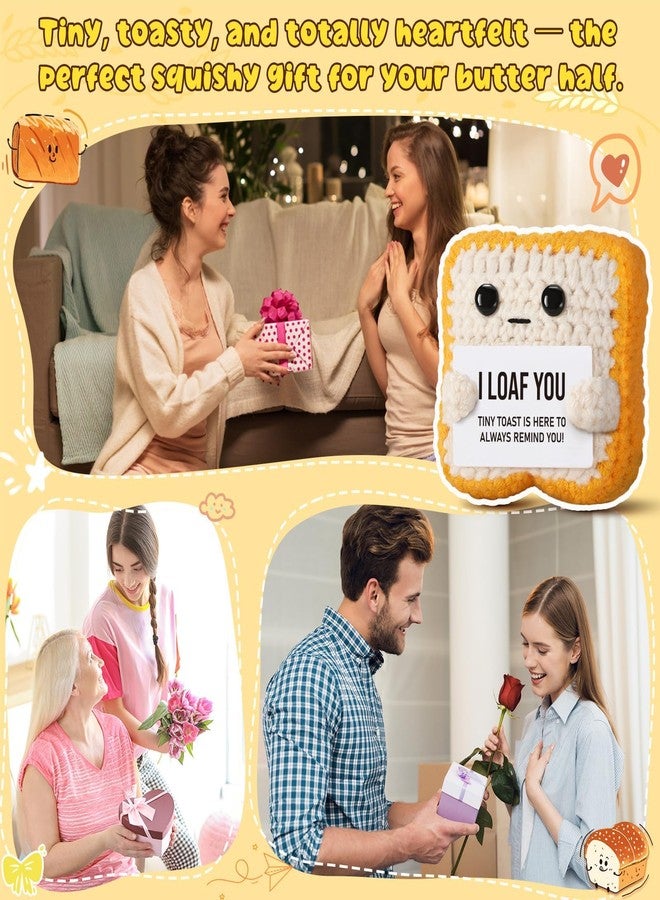 BharatBazaar Crochet Toys, Valentine's Day Gift, Gifts for Her Him Loved One, Crochet Toast “I Loaf You”, Valentine Gift for Boyfriend Grildfriend Wife Husband - Image 4