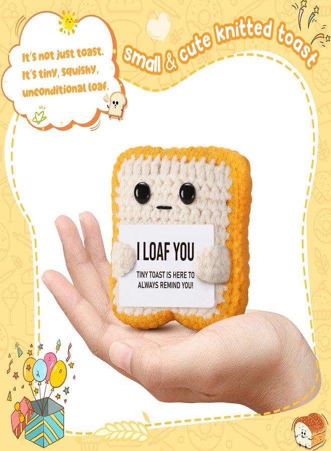 BharatBazaar Crochet Toys, Valentine's Day Gift, Gifts for Her Him Loved One, Crochet Toast “I Loaf You”, Valentine Gift for Boyfriend Grildfriend Wife Husband - Image 2