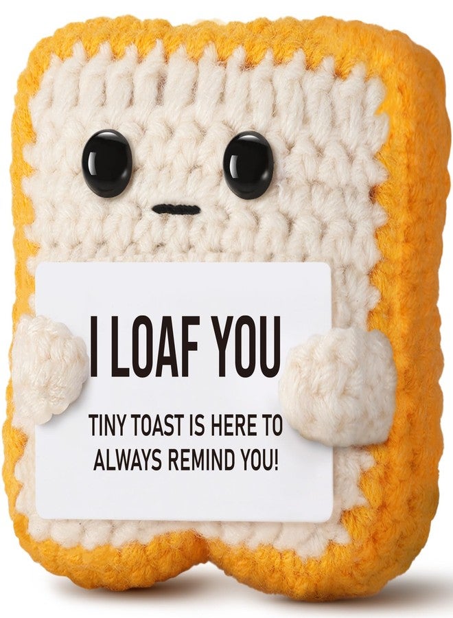BharatBazaar Crochet Toys, Valentine's Day Gift, Gifts for Her Him Loved One, Crochet Toast “I Loaf You”, Valentine Gift for Boyfriend Grildfriend Wife Husband - Image 1