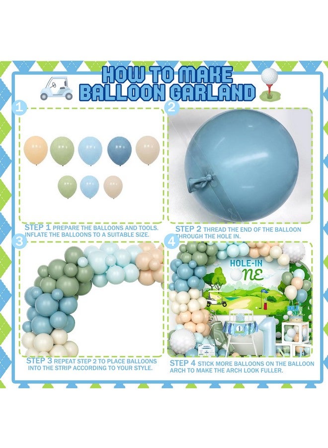 Hombae Hole In One Birthday Party Decorations, Golf First Birthday Decorations, 1St Birthday Decorations Boys, Golf Themed Backdrop Balloon Garland Banner Cake Topper Crown Poster Boxes Cutout - Image 3