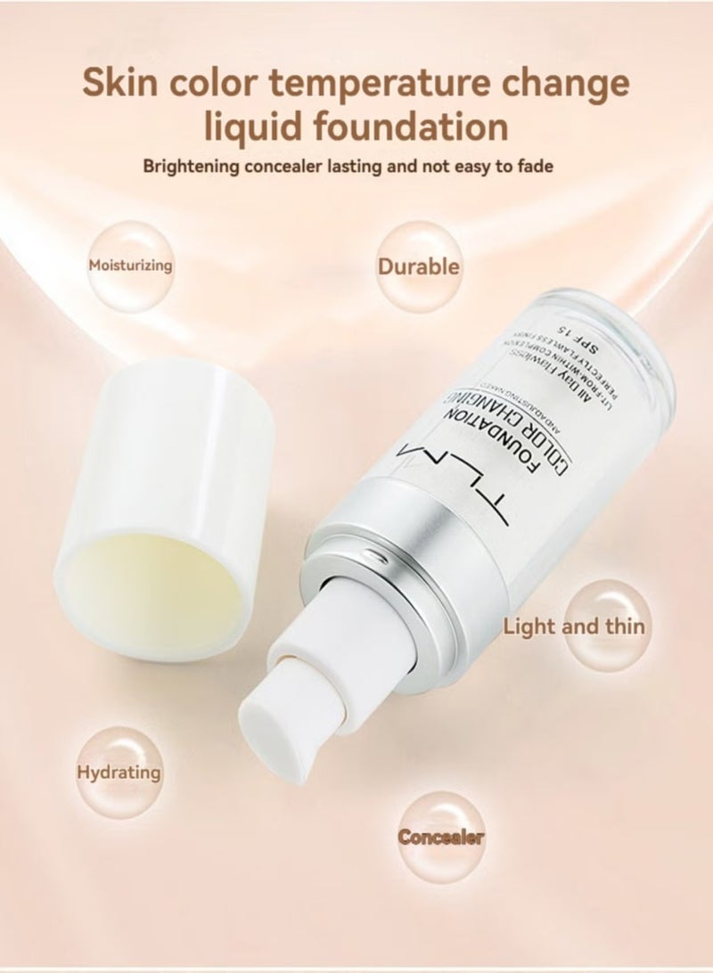 TLM ReviGLam TLM Color Changing Foundation 2PCS, Moisturizing BB Cream Concealer SPF15 - Image 2