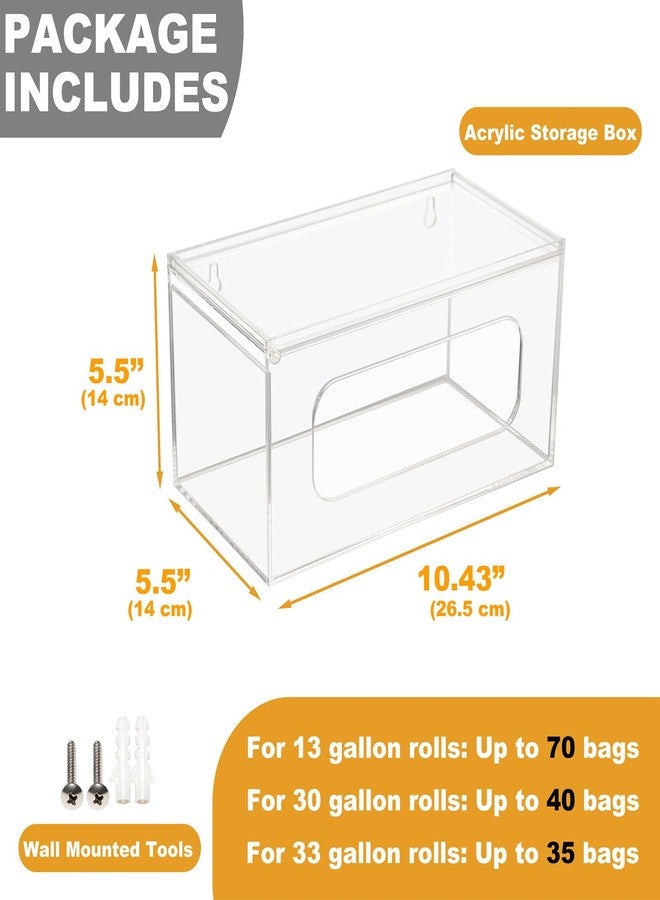 SEANADO Acrylic Trash Bag Dispenser, Wall Mount Kitchen Organizer Storage Box Holder for Garbage, Grocery, Plastic Shopping Bag Roll Container - Image 5