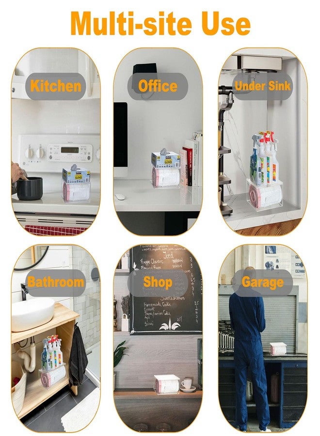 SEANADO Acrylic Trash Bag Dispenser, Wall Mount Kitchen Organizer Storage Box Holder for Garbage, Grocery, Plastic Shopping Bag Roll Container - Image 3
