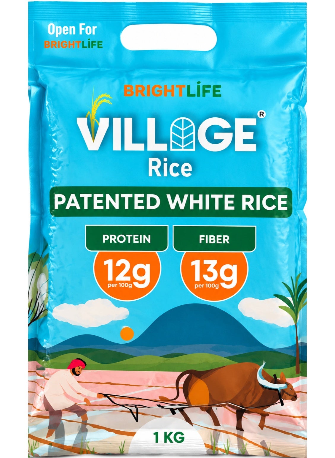 BrightLife Hi Protein Hi Fiber Low GI Natural White Rice 1kg