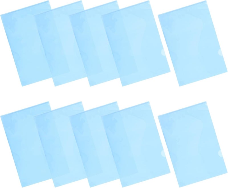 30pcs Blue A4 Letter Size Plastic L-Type File Folders with 18 Mil Thickness for Important Document Storage and Receipt Organization in Office Use - Image 1