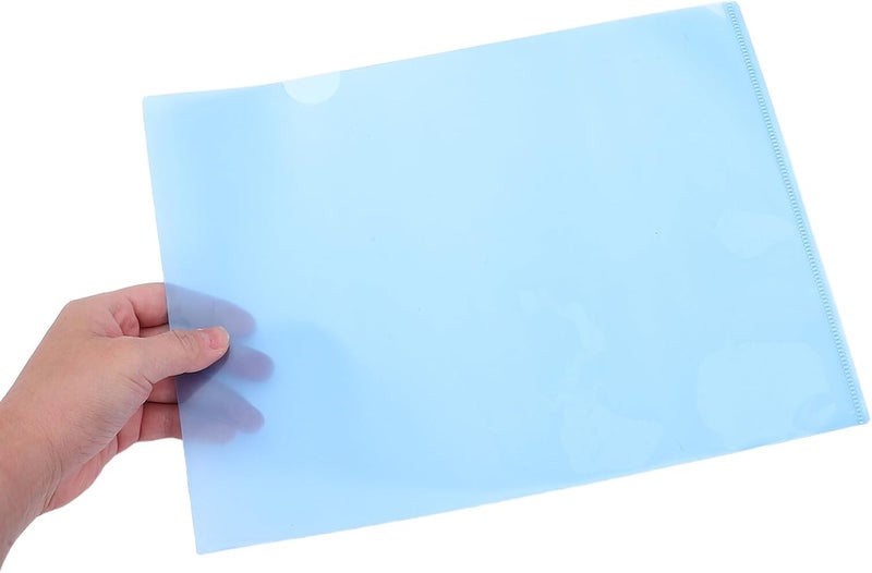 30pcs Blue A4 Letter Size Plastic L-Type File Folders with 18 Mil Thickness for Important Document Storage and Receipt Organization in Office Use - Image 4