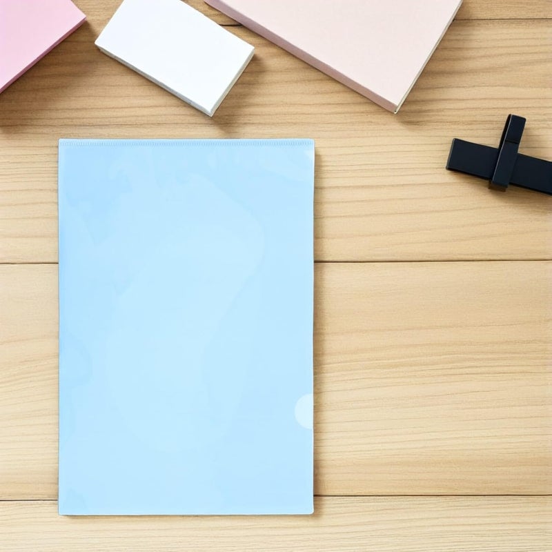 30pcs Blue A4 Letter Size Plastic L-Type File Folders with 18 Mil Thickness for Important Document Storage and Receipt Organization in Office Use - Image 5