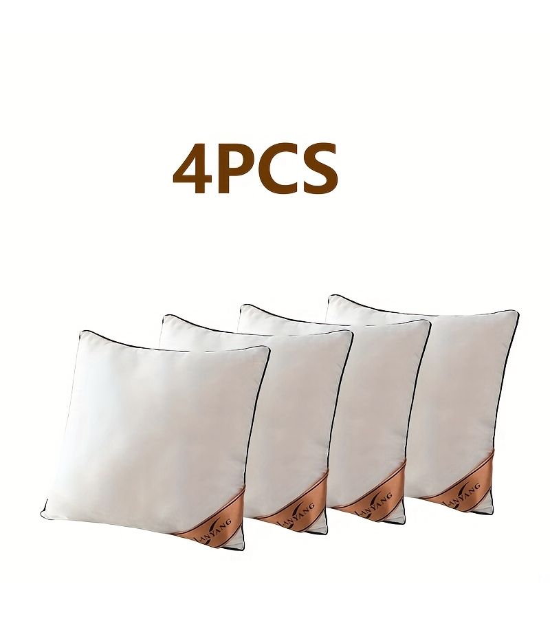 Four Packs of White Luxury High Rebound Throw Pillows 17 72x17 72 Inch for Sofa Car and Home - Image 1