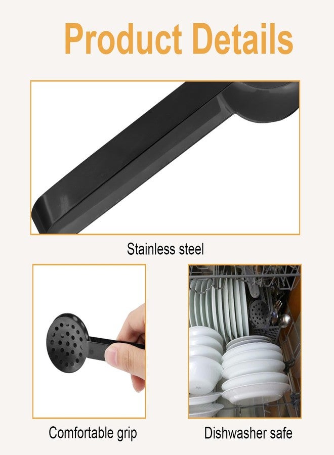 lasuroa 3pcs Tea Bag Squeezer Tongs, Stainless Steel Strainer Spoons Teabag Clips Tool Practical Strainer Tea Accessories (Black, Gold, Silver) - Image 3