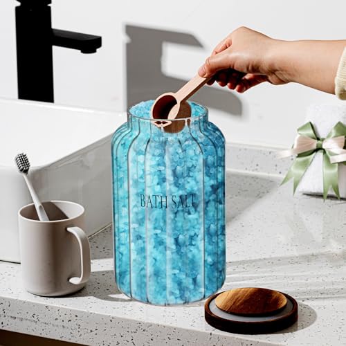 Maxdot 94 oz Large Bath Salt Container Glass Bath Salt Jar with Wooden Lid and Scoop, Storage Canister Airtight Storage Bathtub Accessories for Women Bathroom Bath Decor - Image 5