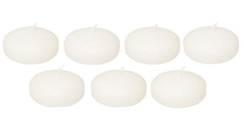 Dlight Online Large OffWhite 3 Inch Floating Candles for Events Centerpieces at Weddings Spa Pool Home Dcor for Cylinder Vases and Holiday Decorations Set of 36 Pale Ivory
