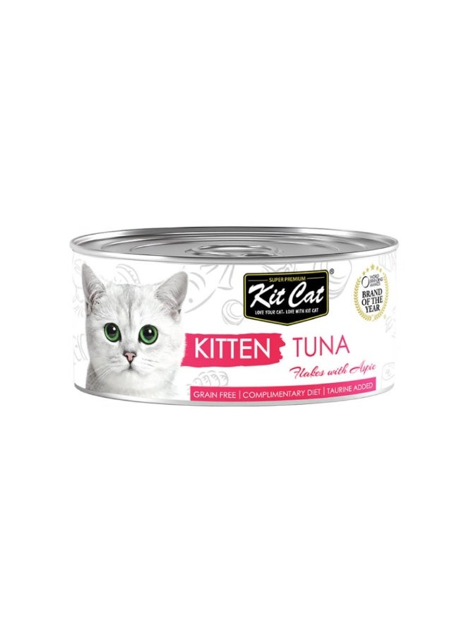 Kit Cat Kitten Tuna Flakes with Aspic Grain Free Wet Food with Taurine Added for Healthy Growth