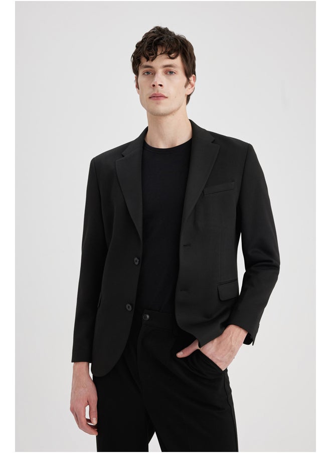 Man Smart Casual Modern Fit Mono Neck Blazer 