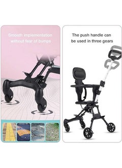 Arabest Baby Stroller Professional Foldable 4 Wheels Ergonomic Adjustable Infant Carriage for 1 to 6 Years Old, Portable Folding Lightweight Baby Stroller Compact Stroller Airplane Travel (Type-B Brown)  - Image 3