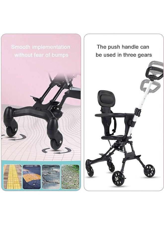 Arabest Baby Stroller Professional Foldable 4 Wheels Ergonomic Adjustable Infant Carriage for 1 to 6 Years Old, Portable Folding Lightweight Baby Stroller Compact Stroller Airplane Travel (Type-B Brown)  - Image 3
