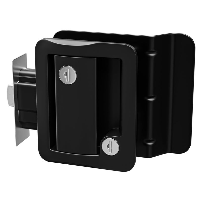 Leisure Locks RV Travel Trailer Entry Door Lock Polar Black Paddle Deadbolt - Image 2