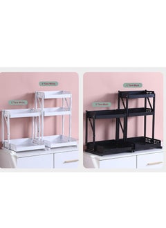 TYCOM Tycom Pull Out Spice Rack Organizer For Countertop and Cabinet, Standing Shelf Jars Storage Holder, Foldable Seasoning Shelf Organizer for Kitchen Storage,2 Layer White.  - Image 5