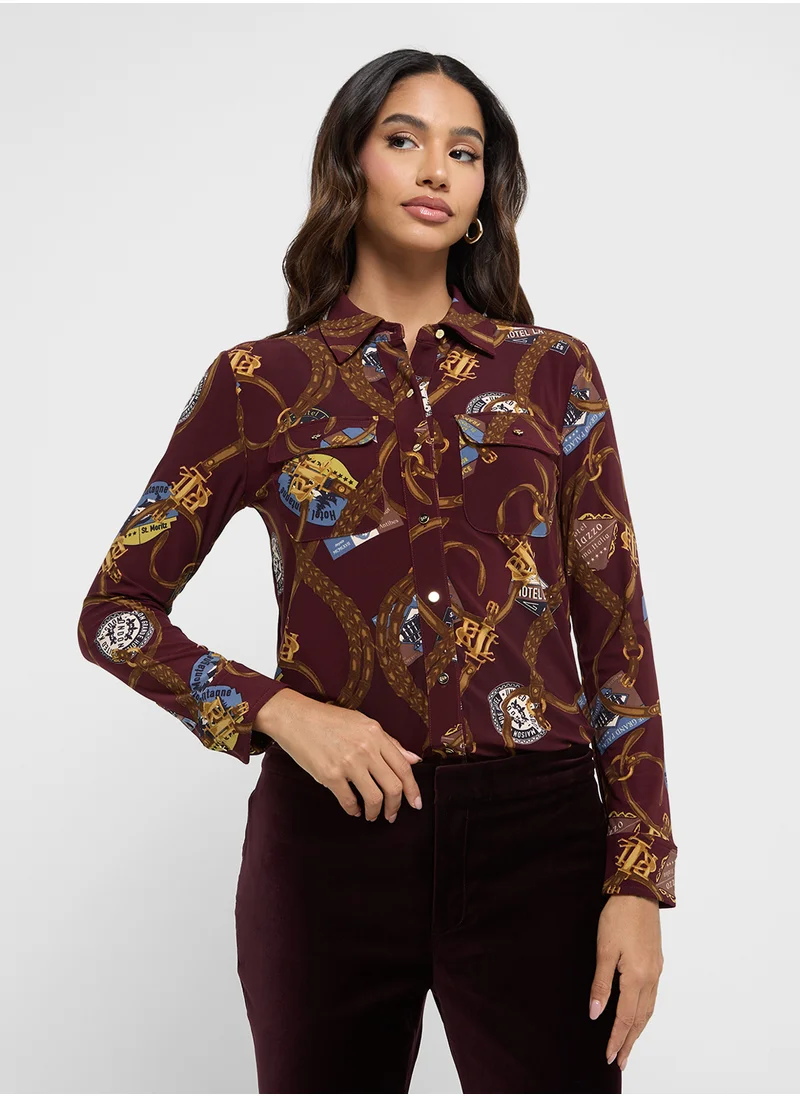 لورين رالف لورين Knitted Printed Cardigan