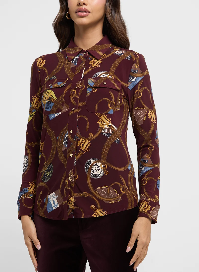 لورين رالف لورين Knitted Printed Cardigan
